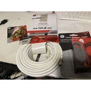 rg6 video cable, stripper rg6 crimp on F connectors coax wall plate